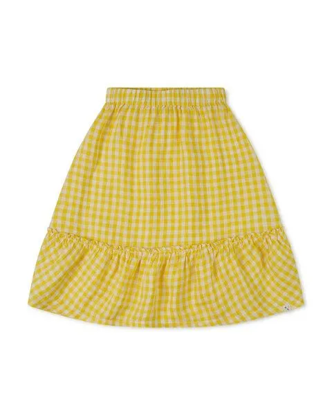 MATONA Matona Verspielter Rock für Kinder aus Leinen / Ruffled Skirt, Yellow gingham, – Produktbild 4 von 4