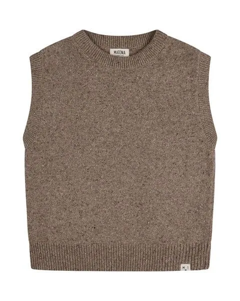 MATONA Matona Trendiger Pullunder für Kinder aus weicher Wollmischung mit Sprenkeleffekt / Knit Vest, Pebble, – Produktbild 4 von 4