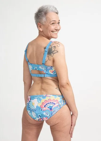boochen boochen Bikini Slip Caparica - wendbares Surf Bikini-Unterteil - Prints, Summer floral (hellblau), – Produktbild 4 von 4