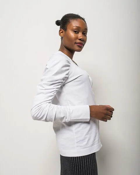 Alma & Lovis Alma & Lovis Shirtbluse aus Bio-Baumwolle | Ruffle Blouse, Weiss, – Produktbild 3 von 4