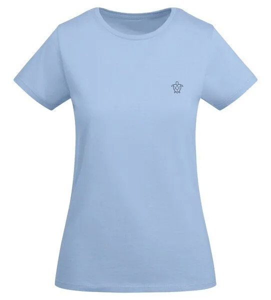 vis wear vis wear Schildkröte mit Herz für die Liebe - Damen Organic Shirt, Blau, – Produktbild 4 von 4