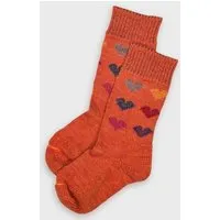 hirsch natur hirsch natur Herz Kindersocken bio Schurwolle, Orange, – Produktbild 1 von 1