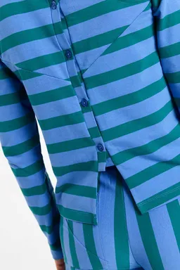 SUITE13LAB SUITE13LAB Damen vegan Top Maia Stripes In Grün – Produktbild 1 von 1
