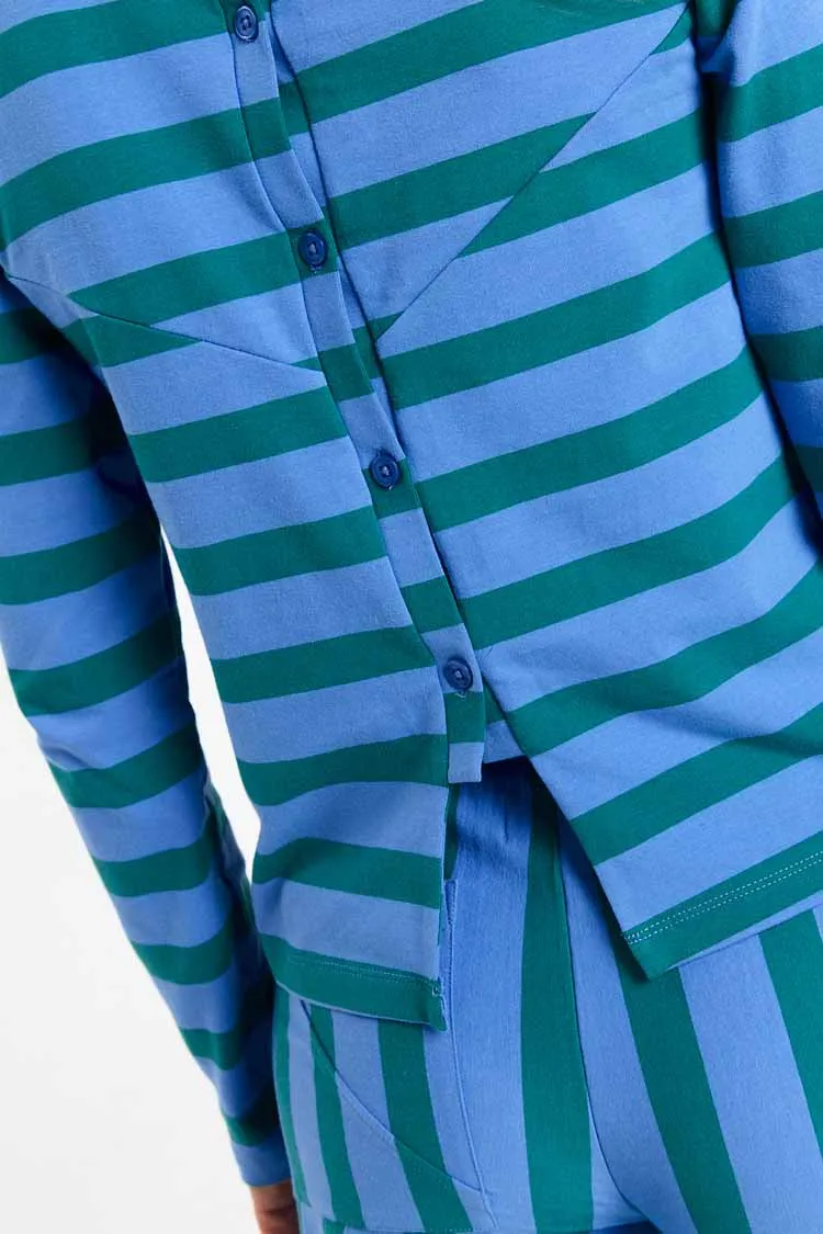 SUITE13LAB SUITE13LAB Damen vegan Top Maia Stripes In Grün, Grün, – Produktbild 1 von 2