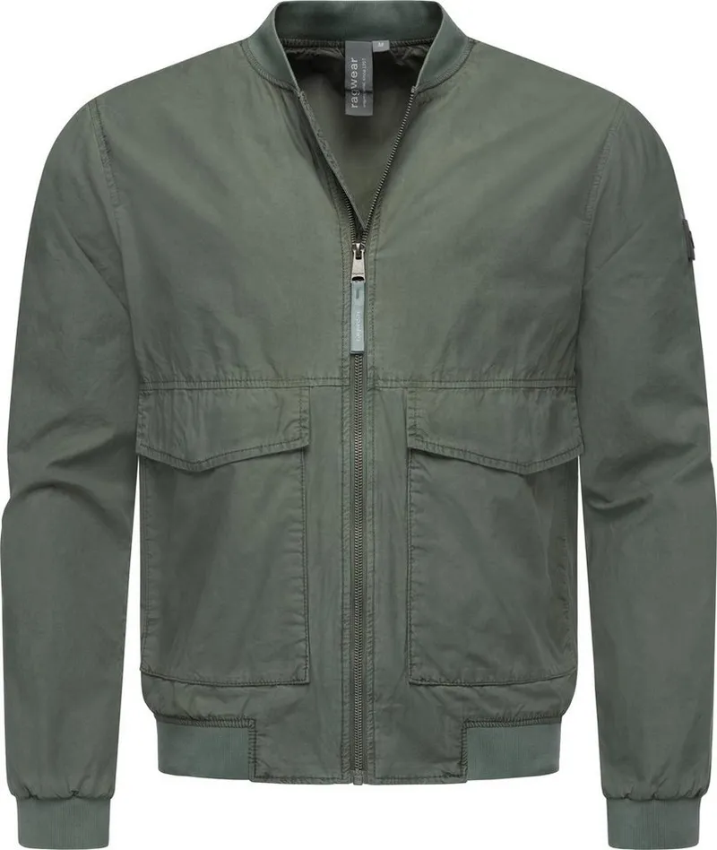 ragwear ragwear Bomberjacke Daq lässige Herren Jacke kurz mit Rippstrickbündchen, Grün, – Produktbild 2 von 4