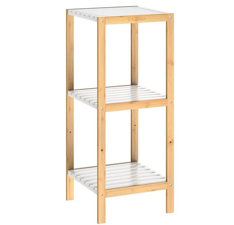 Casaria® Casaria® Badregal, Bambus 3 Ablagen 80x33x34 cm Holz Badezimmer Badregal Holzregal, Braun, – Produktbild 1 von 5