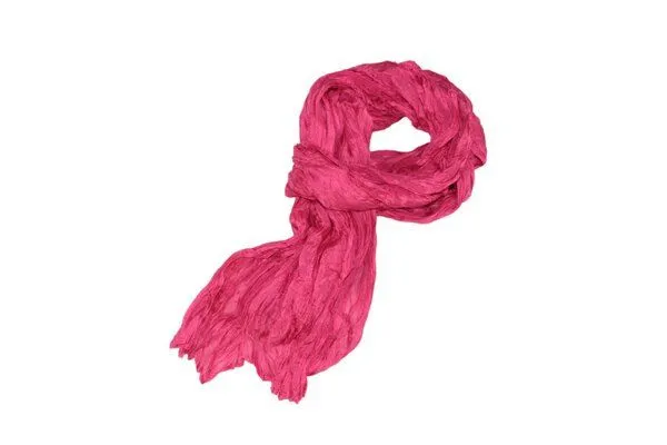 Schönes aus Indochina Schönes aus Indochina Seidenschal Crinkle einfarbig, Pink, – Produktbild 2 von 3