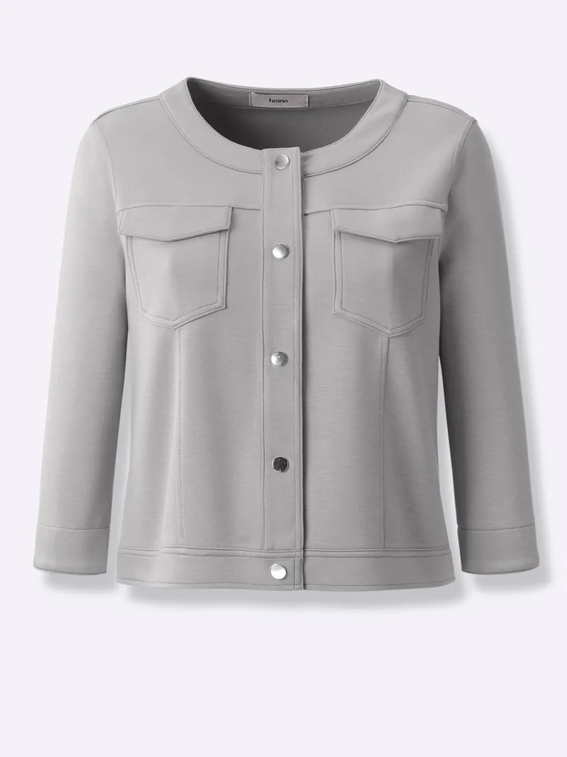 heine Shirtjacke steingrau, Steingrau, – Produktbild 1 von 2