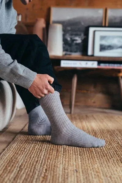 Kopyto Kopyto NORKI RWS – Gerippte Merino-Socken aus RWS-Merinowolle – Nachhaltig & zeitlos, Dunkelgrau, – Produktbild 4 von 4