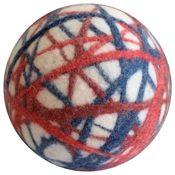 Lou-i Lou-i Filzball Made in Germany Spielball für drinnen, Grau-gelb-hellblau-orange, – Produktbild 2 von 4