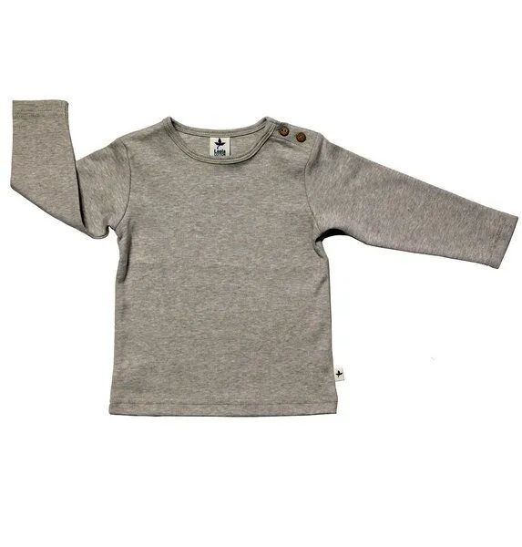 Leela Cotton Leela Cotton Baby Kinder Langarmshirt Bio-Baumwolle, Beige-melange, – Produktbild 1 von 3