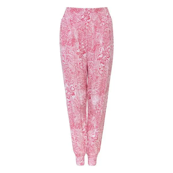 Jaya Jaya ANANDA ROSEBIRD & FLOWERS - Damen - Sommerhose für Yoga und Freizeit, Hawaiired/rot, – Produktbild 3 von 3