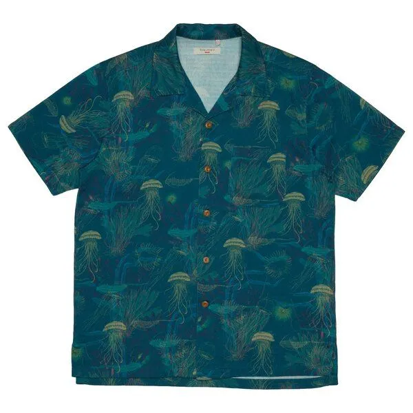 Nudie Jeans Nudie Jeans Kurzarm-Hemd Arvid Hawaii Deep Sea, Multi, – Produktbild 1 von 1
