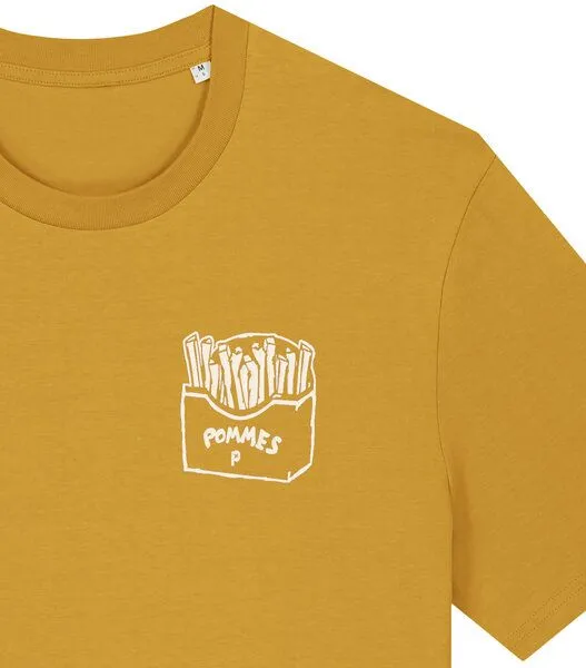 päfjes päfjes Pommes / Honigdachs mag Pommes Frittes - Fair Wear Unisex Männer Bio T-Shirt, Ochre (gelb), – Produktbild 1 von 4
