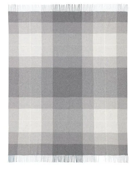 biederlack biederlack Plaid Wohndecke Fransenplaid "Quito" 100 % Wolle, Grey, – Produktbild 1 von 4