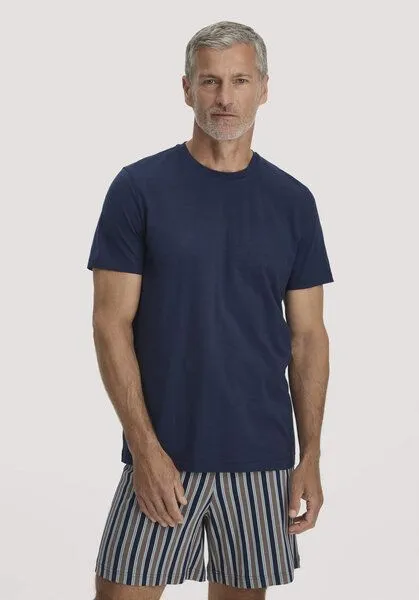 hessnatur hessnatur Schlafshirt PURE COTTON aus reiner Bio-Baumwolle, Mitternachtsblau, – Produktbild 1 von 4