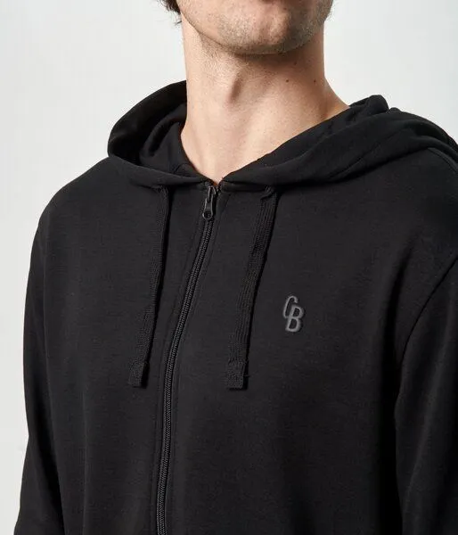 Copenhagen Bamboo Schwarzer Bambus-Kapuzenpullover mit Reißverschluss – Produktbild 4 von 4
