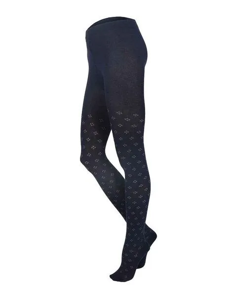 grödo Grödo Damen Strumpfhose Rhombenmuster Baumwolle (Bio) mit Elasthan, Marineblau, – Produktbild 4 von 4