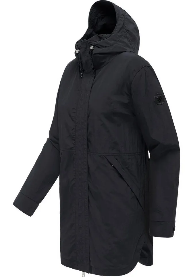 ragwear ragwear Kurzmantel Lamyja A Leichter Oversize-Übergangsparka mit Kapuze, Schwarz, – Produktbild 3 von 3