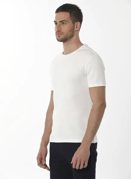 ORGANICATION ORGANICATION Geripptes T-Shirt aus Bio-Baumwolle, Weiß(off white), – Produktbild 3 von 3