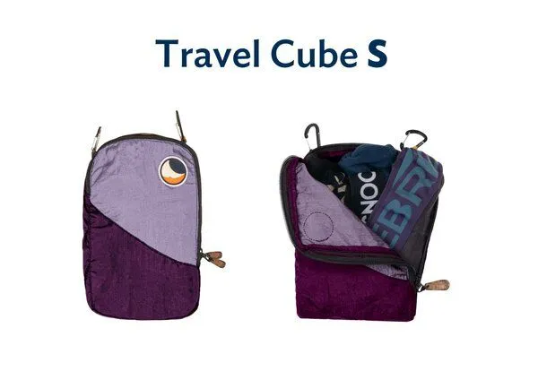 Ticket to the Moon Ticket to the Moon Packwürfel "Travel Cube Small" upcycled, Pflaume/flieder, – Produktbild 1 von 1