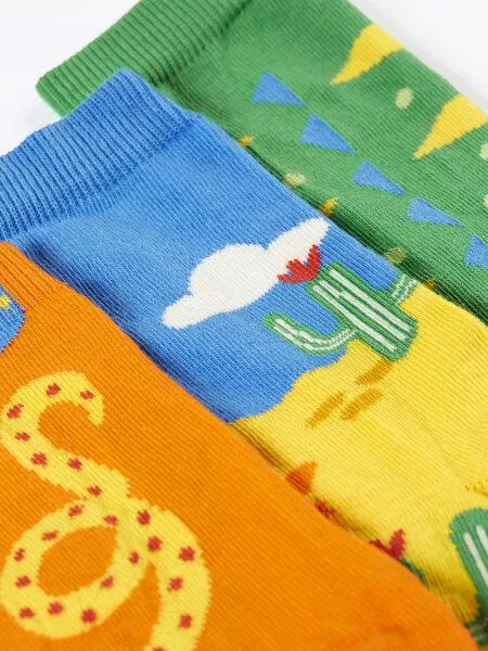 Frugi Frugi Kindersocken in Dreierpack mit Reptilien – Produktbild 3 von 3