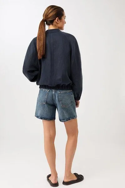 LangerChen LangerChen Bomberjacke aus Tencel®, Navy (blau), – Produktbild 4 von 4