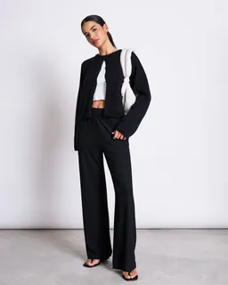 JAN N JUNE JAN 'N JUNE Damen vegan Leichte Strickjacke Asas Schwarz – Produktbild 1 von 1