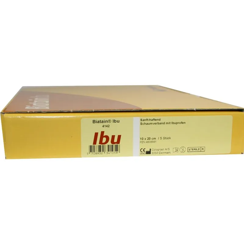 Coloplast BIATAIN Ibu Schaumverband 10x20 cm sanft haftend 5 St Verband – Produktbild 1 von 1
