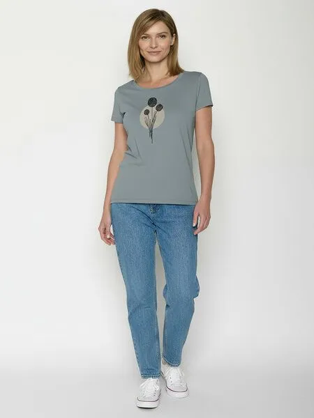 GreenBomb GREENBOMB Nature Allium Loves - Sportliches T-Shirt aus Bio-Baumwolle / hochwertiger Print / GOTS / Fair & Vegan, Grau (fogstone), – Produktbild 3 von 4