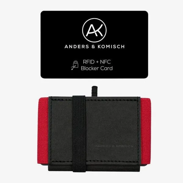ANDERS & KOMISCH ANDERS & KOMISCH MINI DELUXE Slim Wallet mit RFID Schutz und Münzfach, Schwarz/rot, – Produktbild 1 von 4