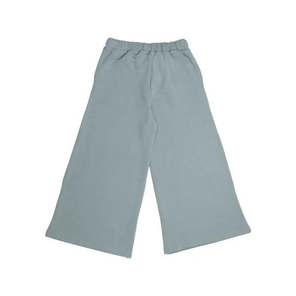 Walkiddy Kinder Culotte Hose GOTS-zertifiziert aus Bio-Baumwolle, hellgrün, weites Bein mit elastischem Bund & Kordelzug – Walkiddy Wide Leg Pants, Grün, – Produktbild 3 von 3