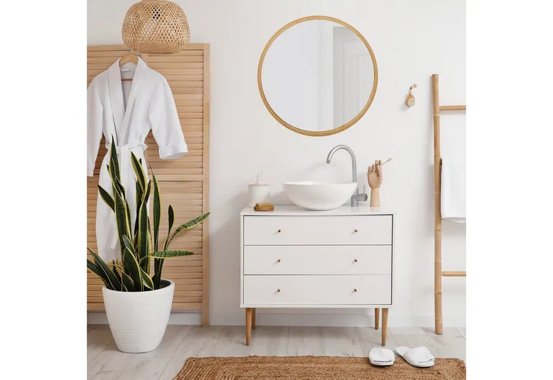 RELAXDAYS RELAXDAYS Wandspiegel rund mit Bambusrahmen (1-St), Braun, – Produktbild 2 von 5