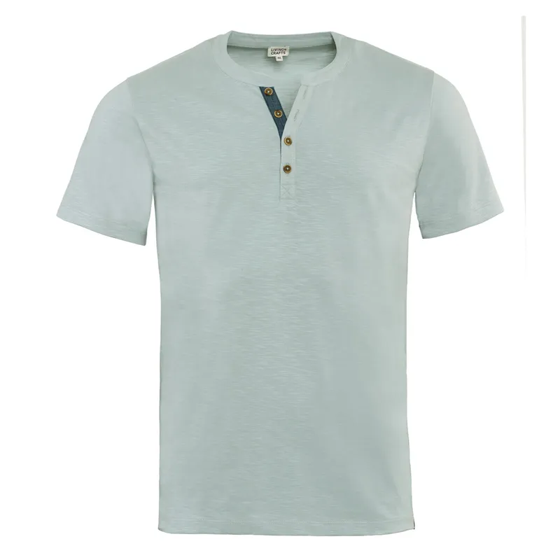 Living Crafts LIVING CRAFTS - Herren Henley T-Shirt - Türkis (100% Bio-Baumwolle), Nachhaltige Mode, Bio Bekleidung, Türkis, – Produktbild 1 von 1