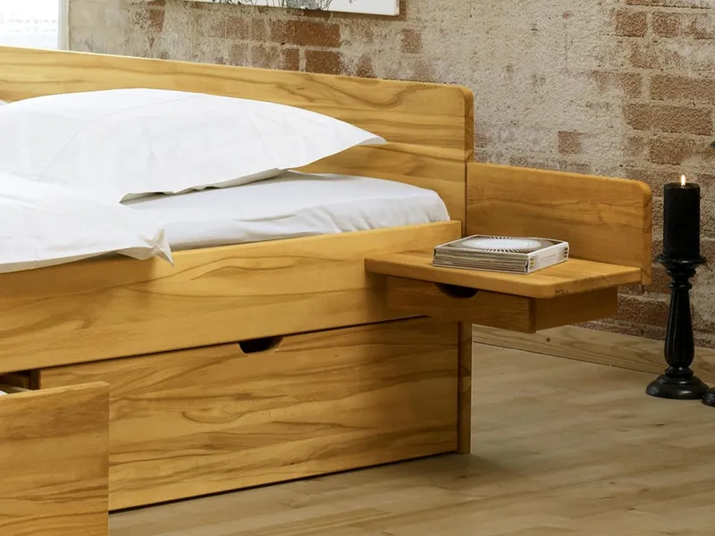 allnatura allnatura Nachtkonsole für Schubkastenbett "Bonanova" rechte Seite - Schnäppchen 2127-03274 | H24xB28xT39 cm | Kernbuche | geölt | Nachtkonsole rechts, Kernbuche, – Produktbild 2 von 2
