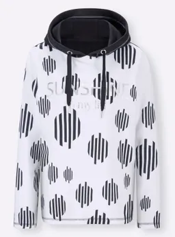 heine Kapuzensweatshirt marine-ecru-bedruckt – Produktbild 1 von 1