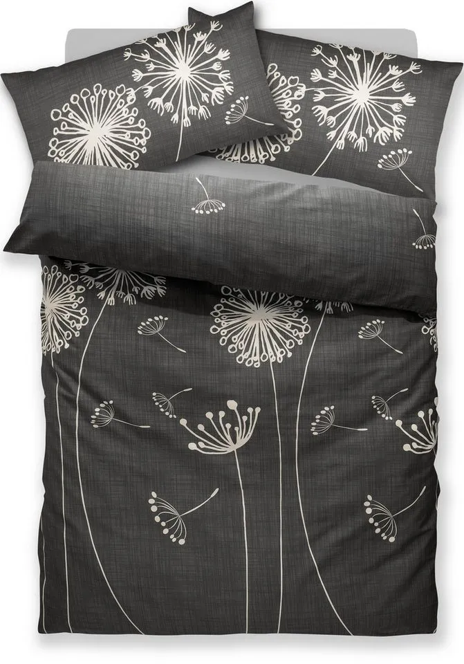 OTTO home Bettwäsche SOUCY in vier Qualitäten erhältlich, Leinenstruktur, Satin, 2 teilig, 100% Baumwolle, auch PREMIUM Qualitäten Renforcé-Tencel & Satin TC300, Grau, – Produktbild 8 von 8