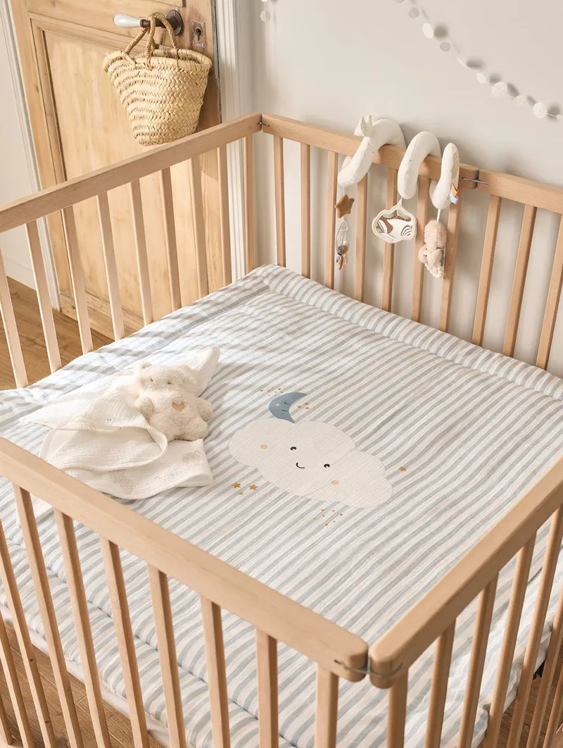 Vertbaudet Spieldecke/Laufstalleinlage Baby IN DEN WOLKEN, Blau gestreift, – Produktbild 2 von 4