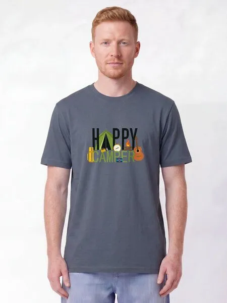 watapparel watapparel T-Shirt Unisex Happy Camper, Blue grey, – Produktbild 2 von 2