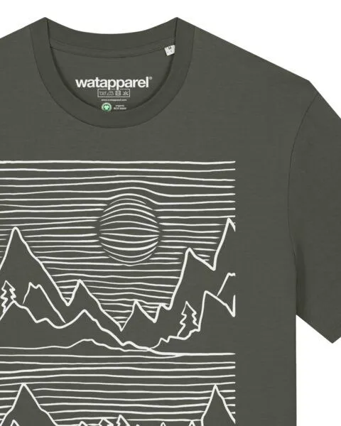 watapparel watapparel T-Shirt Unisex Mountains, Khaki, – Produktbild 3 von 3