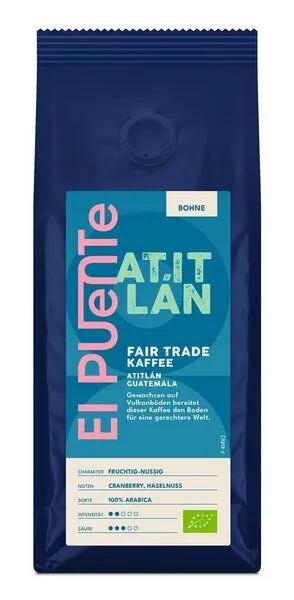 El Puente El Puente Atitlan - Bio-Kaffeebohnen 250 g | Fair Trade | Bio-zertifiziert | Vegan | Glutenfrei, Mehrfarbig, – Produktbild 1 von 1