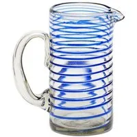 GLOBO Fair Trade GLOBO Fair Trade Krug LIMONADA aus Recyclingglas, mundgeblasen, verschiedene Designs, Blaue spirale, – Produktbild 1 von 1