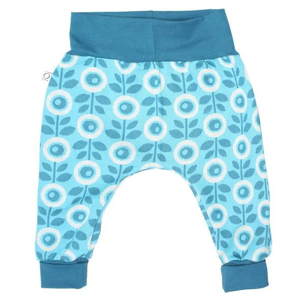 Frija Omina Frija Omina Mitwachsende Jaquard-Krabbelhose Jacki, Blume petrol (blau), – Produktbild 1 von 2