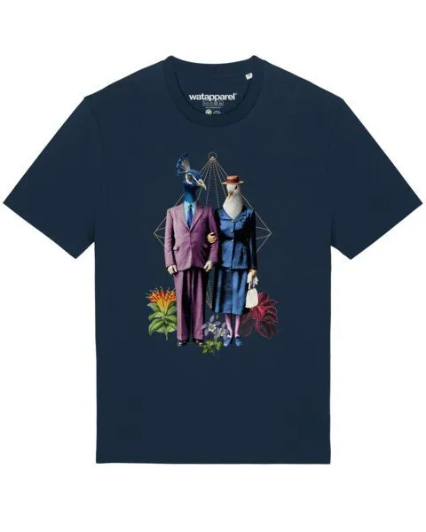 watapparel watapparel T-Shirt Unisex Fancy Birds, French navy, – Produktbild 1 von 4