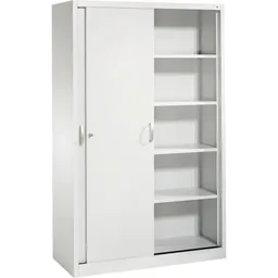 C+P C+P Schiebetürenschrank aus Stahl 120 cm breit lichtgrau T 50 H 195 – Produktbild 1 von 1