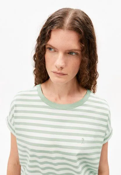 ARMEDANGELS ARMEDANGELS IDAARA STRIPES Damen T-Shirt aus Bio-Baumwolle, White-foam, – Produktbild 3 von 4