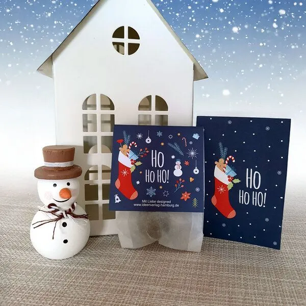 Ideenverlag Hamburg Ideenverlag Hamburg 4x „HoHoHo“ Samenbomben im Tütchen mit Kaltkeimer-Saatgut + 4x Geschenk Grußkarten – Produktbild 3 von 6