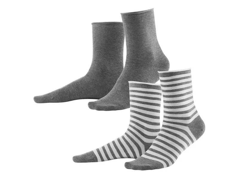 Living Crafts LIVING CRAFTS - Damen Socken, 2er-Pack - Grau (98% Bio-Baumwolle; 2% Elasthan), Nachhaltige Mode, Bio Bekleidung, Grau, – Produktbild 3 von 3