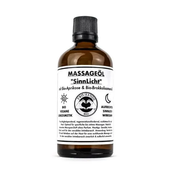 Two Hands BIO Two Hands BIO Massageöl „SinnLicht“ mit Bio-Brokkolisamenöl - Intimmassageöl - Bio-Vegan – Produktbild 1 von 1
