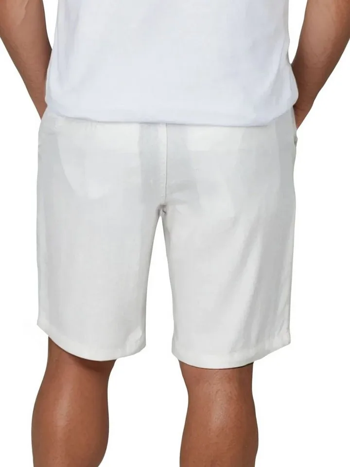DENIMFY Chinoshorts Herren Shorts DFAlessio Regular Fit Bermudashorts mit Kordelzug, Weiß, – Produktbild 2 von 4